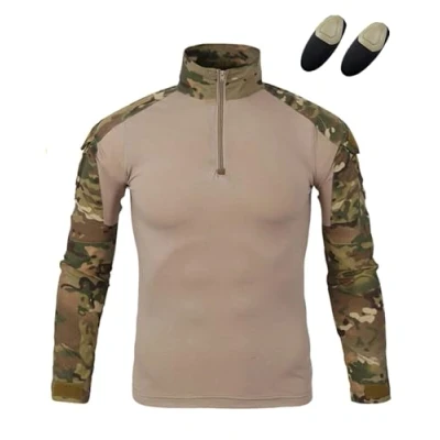 Afbeelding van WISEONUS Airsoft Paintball BDU, lange mouwen, camo, tactische gevechtshemden, T shirts met elleboogbeschermers
