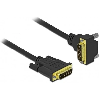 Afbeelding van DVI D Dual Link monitor kabel 1x haaks verguld / zwart 2 meter