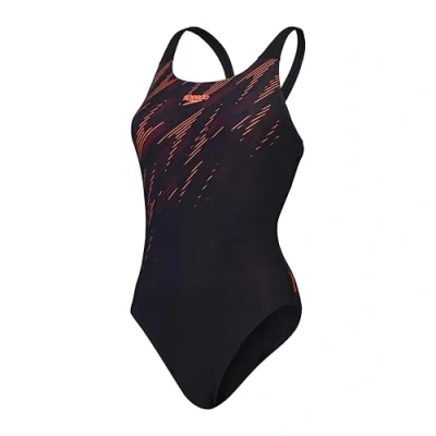 Afbeelding van Speedo Hyperboom Badpak, Dames, Maat: 38, Black/siren red/plum dandy
