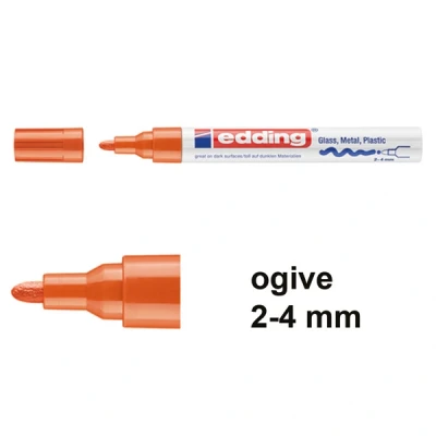 Image de Edding 750 marqueur peinture à encre brillante (2 4 mm ogive) orange