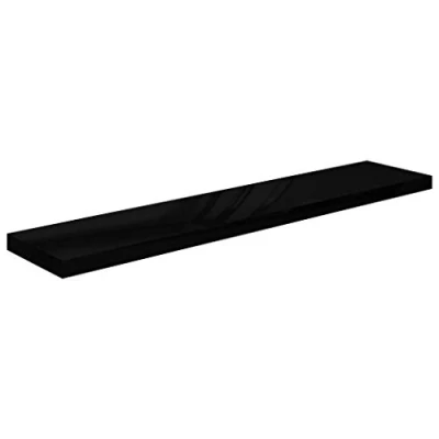 Afbeelding van Wandschap zwevend 120x23,5x3,8 cm MDF hoogglans zwart