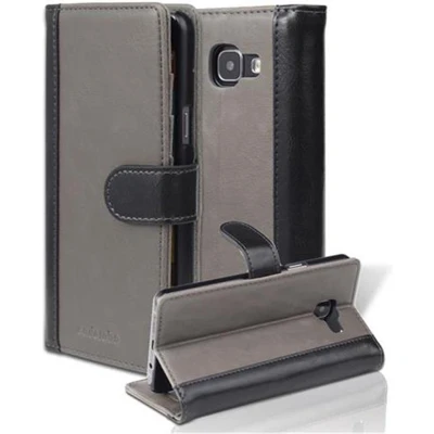 Afbeelding van Cadorabo Hoesje geschikt voor Samsung Galaxy A5 2016 in GRIJS ZWART Beschermhoes Book Case Cover met standfunctie en kaartvak tweekleurig design
