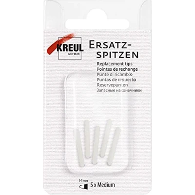 Afbeelding van Kreul 17982 Reservebits medium 5 stuks, lijnbreedte van 1 tot 3 mm, geschikt voor Triton acrylmarker, glas en porseleinpen, wit, eenheidsmaat
