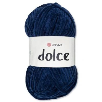 Afbeelding van Frida&#039;s Wollhaus YarnArt Dolce Chenille breiwol, haak en amigurumi garen, 100 g, 64 kleuren, 756 donkerblauw