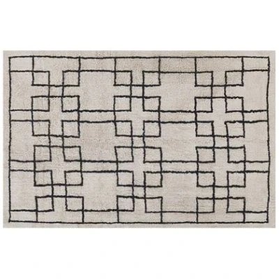 Afbeelding van TURHAL Laagpolig vloerkleed Beige 160 x 230 cm Katoen