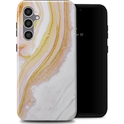 Afbeelding van Selencia Hoesje Geschikt voor Samsung Galaxy S23 FE Vivid Backcover Chic Marble Gold