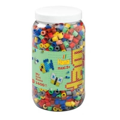 Afbeelding van Hama 8543 creatieve vrije tijd pot met 1400 strijkkralen maxi maat