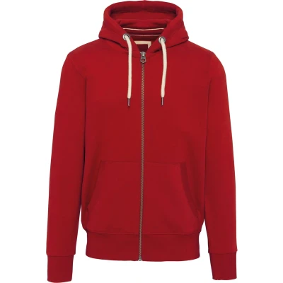 Afbeelding van Kariban Vintage herensweater met rits en capuchon KV2306 Dark Red