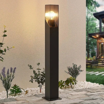 Afbeelding van Lucande Tuinpad verlichting 1licht Aluminium, polycarbonaat H: 80 cm E27 antraciet, helder