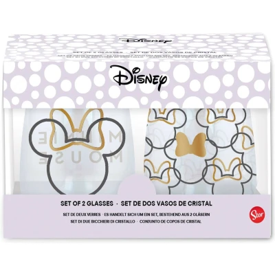 Afbeelding van Stor Minnie Mouse glazen waterglas, 510 ml, 2 stuks