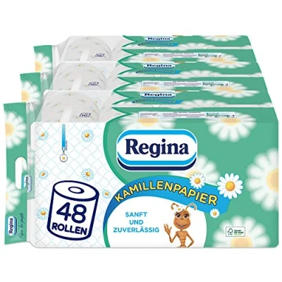 Afbeelding van Regina 3 verpakkingen met elk 16 rollen kamille toiletpapier, laags