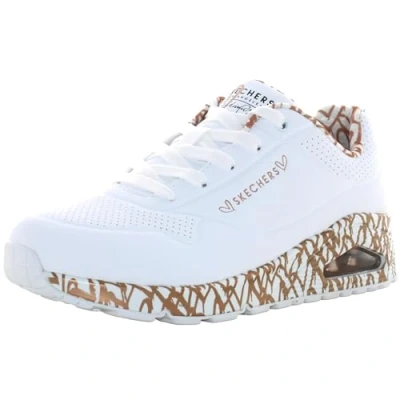 Afbeelding van Skechers Sneaker UNO Loving Love 155506/WTRG Wit Rose Goud Hartjes