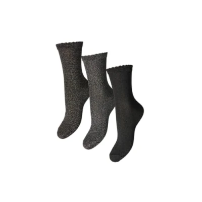 Afbeelding van ONLY Pcsebby Noos 3 paar lange glittersokken voor dames, berk, stuks, natuur, diep, eenheidsmaat, diep
