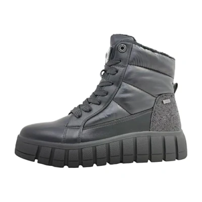 Afbeelding van TOM Tailor Denim Licence GEFÜTTERTE Enkellaarsjes met plateauzool, Dames, Maat: 38, Black Polyester