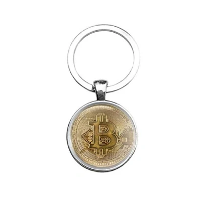 Afbeelding van Sleutelhanger Glas Bitcoin