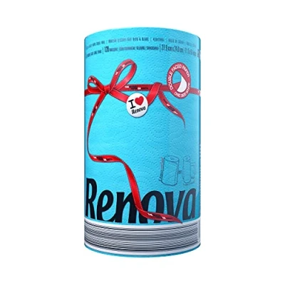 Image de Renova Essuie tout Black Label bleu 1 rouleau Coloré2 plis