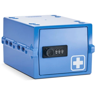 Afbeelding van Lockabox Mini™ Medi Blue Hoogwaardige afsluitbare medicijnbox lichte en hygiënische combinatiebox BPA vrij