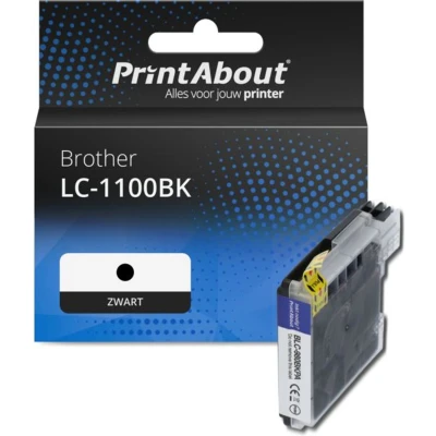 Afbeelding van Huismerk Brother LC 1100BK Inktcartridge Zwart