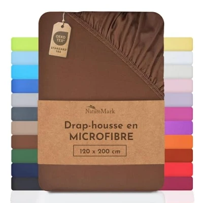 Afbeelding van NatureMark Hoeslaken van microvezel, speciale prijs. Merkproduct in verschillende maten en kleuren, 100% polyester, chocoladebruin 120 x 200 cm