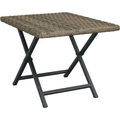 Afbeelding van Tafel inklapbaar 45x35x32 cm poly rattan grijs