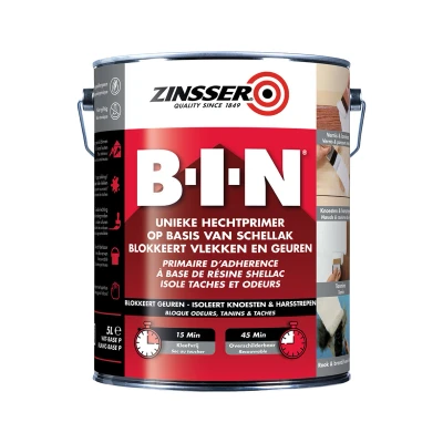 Afbeelding van Rust oleum zinsser bin primer 1 liter, wit, blik