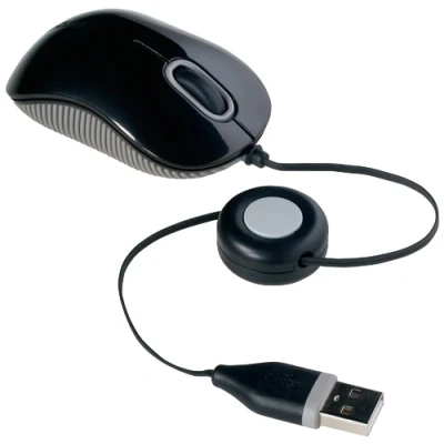 Afbeelding van Targus Muis Compact met oprolbare kabel / Blauw