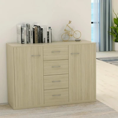 Afbeelding van Dressoir 88x30x65 cm spaanplaat sonoma eikenkleurig