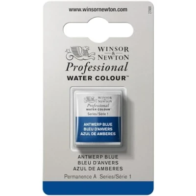 Image de Winsor &amp; Newton Aquarelle Professionnel Peinture Aquarelle, Haute Luminosité, Résistante à la Lumière, Qualité Archive, Demi Godet, Couleur Bleu d&#039;Anvers