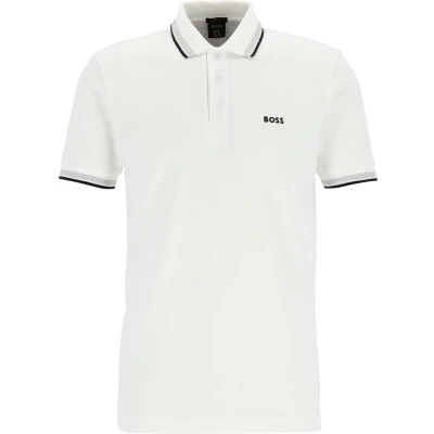 Afbeelding van HUGO BOSS Paddy regular fit polo heren korte mouw wit (contrast)