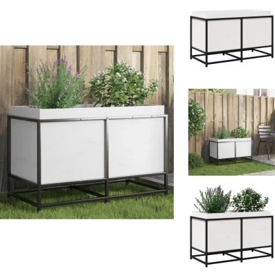 Afbeelding van Plantenbak 80x40x50 cm massief grenenhout wit