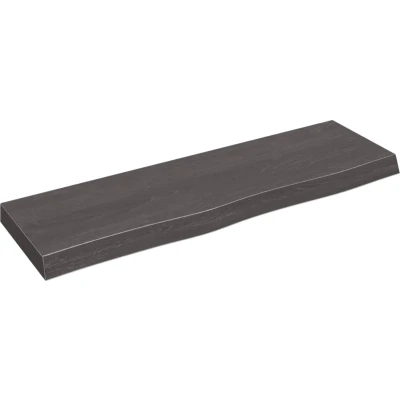Afbeelding van vidaXL Wastafelblad 100x30x6 cm behandeld massief hout donkergrijs