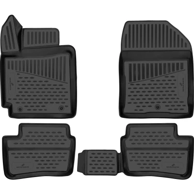 Afbeelding van WALSER XTR 75273 Vloermatset Waterdicht Rubber voor en achter Zwart Op maat gemaakt