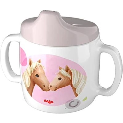 Afbeelding van Haba Drinkbeker Paarden Junior 200 Ml Melamine Wit