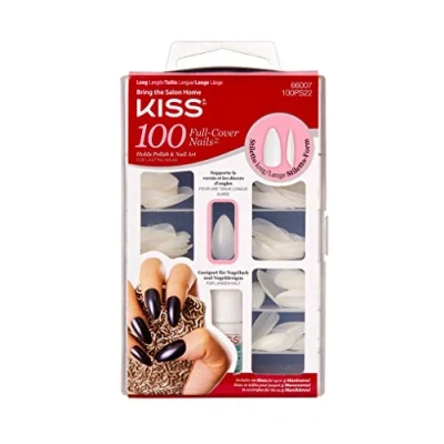 Afbeelding van Kiss Gellak 100 Full Cover Nails Kunstnagels stuks Nepnagels Doorzichtig Lang stiletto