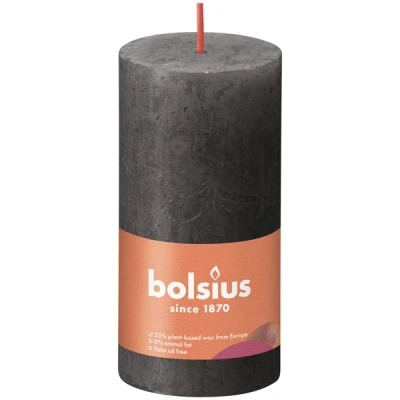 Afbeelding van Bolsius kaars rustiek Stormy Grey 100/50 mm