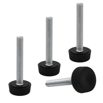 Afbeelding van SKIR&#039;CO 4 stuks meubelnivelleringspoten M6 x 40 mm, verstelbare ronde poten met 20 mm diameter, schroefdraadnivelleringsvoet