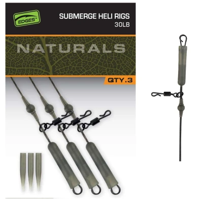 Afbeelding van Fox Naturals Submerged Heli Rig Leaders 30lb (3 stuks)