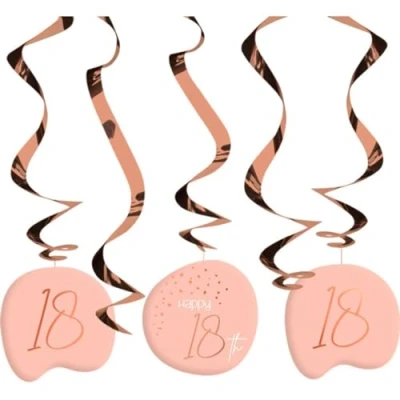 Afbeelding van Folat Hangdecoratie Elegant Lush Blush 80 Jaar 5 stuks