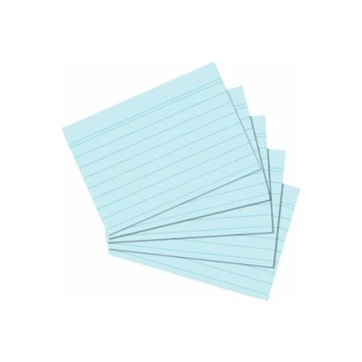 Image de Herlitz fiches bristol, format a5, lignées, bleu en carton, sans bois, couleur des lignes bleu, tête double ligne, contenu 1