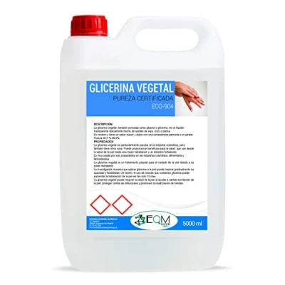 Afbeelding van EQM SOLUCIONES QUÍMICAS ECO 904 5L Plantaardige glycerine Zuiverheid 99,5% 100% natuurlijke glycerol vochtinbrengende crème voor haar en huid Ideaal zeep, shampoos, crèmes