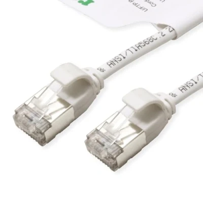 Afbeelding van ROLINE GREEN F/UTP DataCenter Patchkabel Cat.6A (Class EA), LSOH, extra dun, wit, 0,3 m