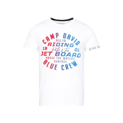 Afbeelding van Camp David Gradient PUFF Tshirt print, Heren, Maat: Large, Opticwhite
