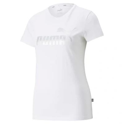Afbeelding van Puma LOGO Tshirt print, Dames, Maat: Medium, White/silver