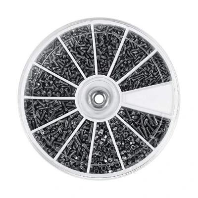 Afbeelding van 600 kleine schroeven en moeren van roestvrij staal, M1, M1,2, M1,4, M1,6, voor horloges brillen
