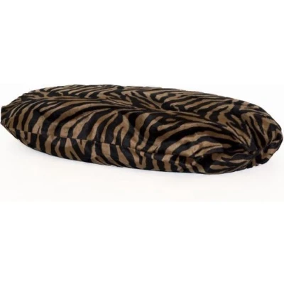 Afbeelding van Hondenkussen Ovaal zebra bruin 87x57x15 cm Polyestervezels