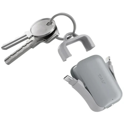 Afbeelding van Rolling Square TAU 2 sleutelhanger powerbank (2000 mAh), Powerbank, Grijs