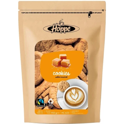 Afbeelding van Koekjes Hoppe Cookies fairtrade caramel zeezout à circa 125st