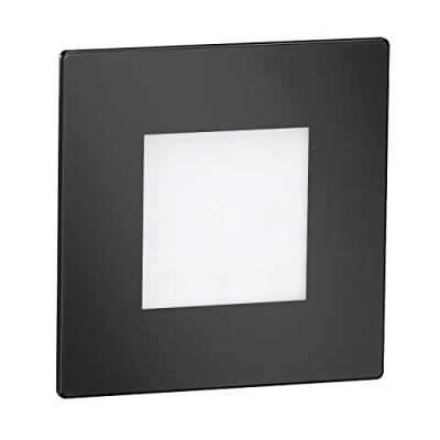 Afbeelding van ledscom.de 5 stuks LED trapverlichting / FEX inbouwwandlamp voor binnen en buiten, rechthoekig, zwart, 85 x mm, blauw