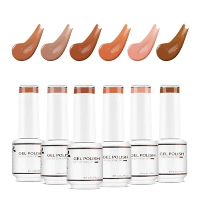 Afbeelding van Nicedeco Nagellak, semi permanent, UV/LED, 6 kleuren, gel, nagellak voor herfst en winter, levendig duurzaam, 8 ml, set 13