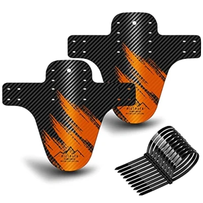 Afbeelding van NICEDACK Spatborden voor mountainbike, spatbescherming, en achter, compatibel met fietsaccessoires, MTB, Mud Guard Fit 20, 26, 27, 27,5 inch, 29 inch Fat Bike (Oranje)